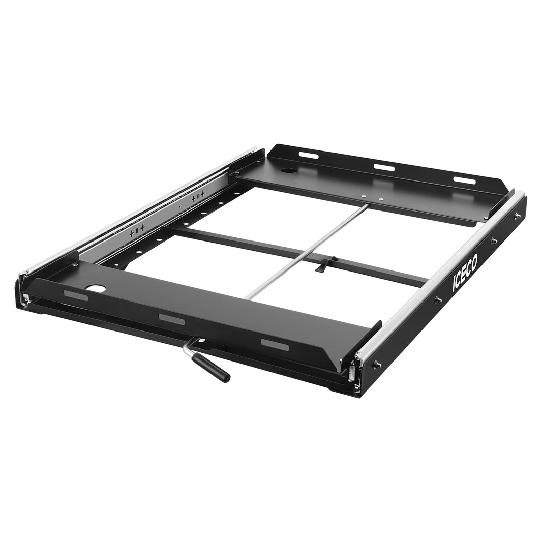 Inca Overland Outfitters APL55/VL60PRO slide mount accessory for ICECO appliances, mounted on a vehicle or equipment.