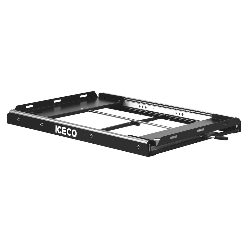 Inca Overland Outfitters APL55/VL60PRO slide mount accessory for ICECO appliances, shown mounted on a vehicle.