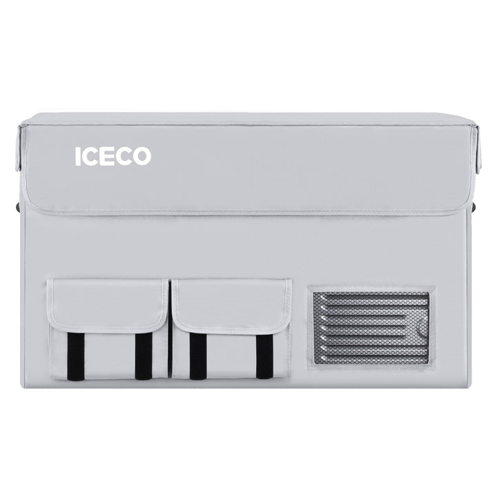 Gray APL35 insulated protective cover for ICECO appliances, designed by Inca Overland Outfitters, shown on a product.