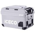 Gray insulated protective cover for APL55 by ICECO, designed to shield and insulate outdoor appliances.