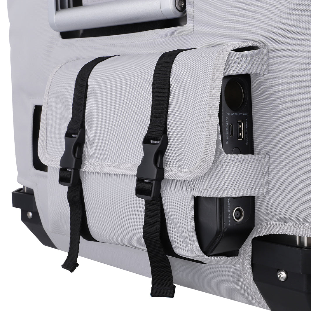 Gray insulated protective cover for APL55 by ICECO, designed by Inca Overland Outfitters, shown on a product.
