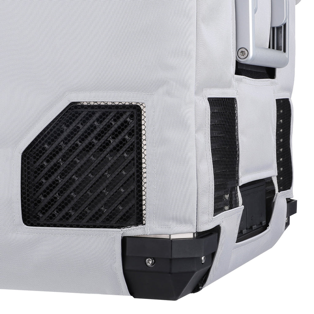 Gray APL55 insulated protective cover by ICECO, designed for durable insulation and protection of outdoor equipment.