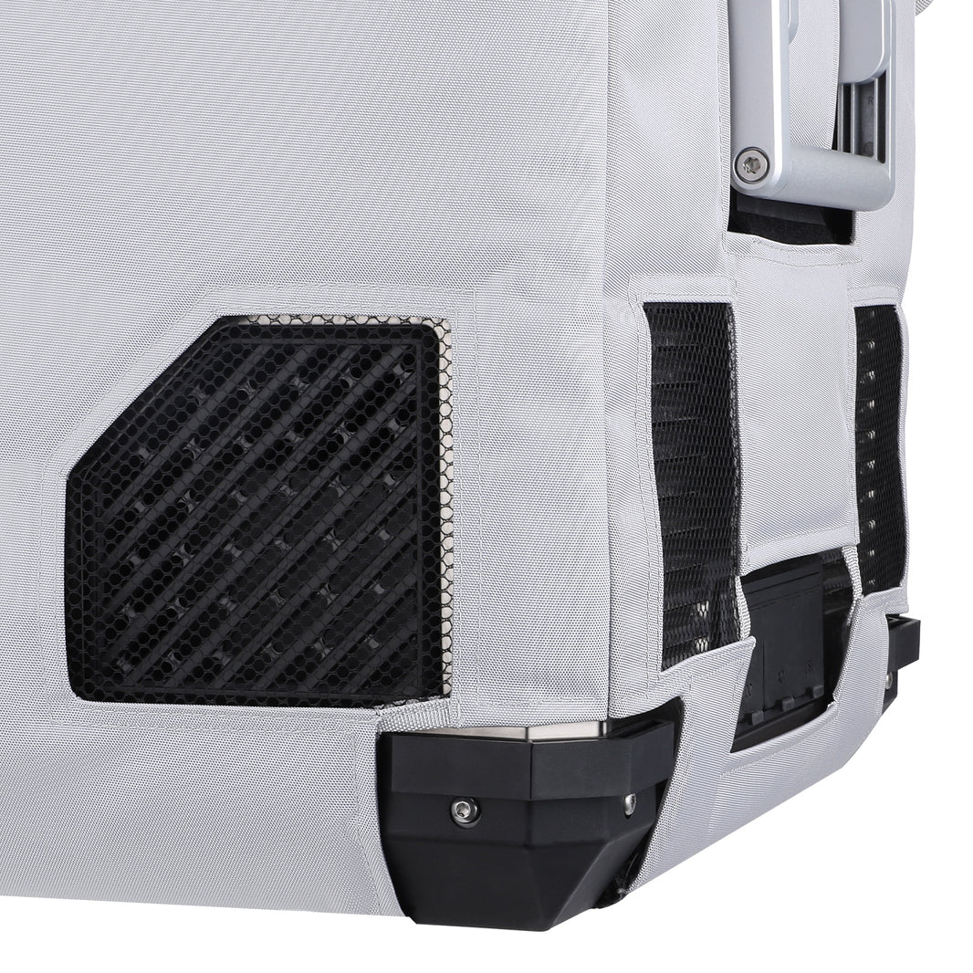 Gray APL55 insulated protective cover by ICECO, designed for durable insulation and protection of outdoor equipment.