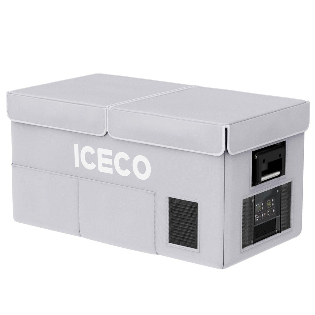 Gray VL75ProD insulated protective cover for ICECO appliances, designed for durable outdoor protection by Inca Overland Outfitters.