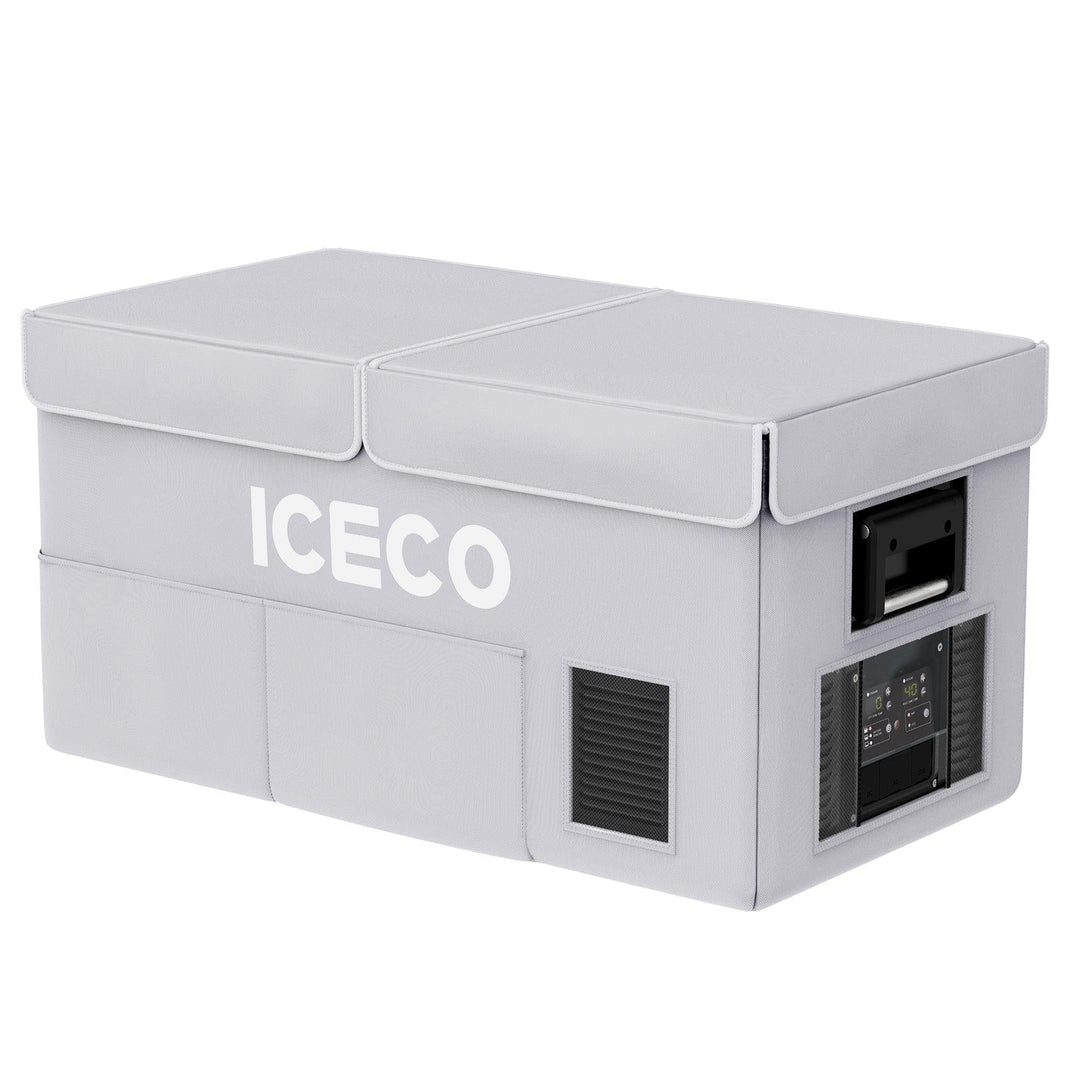 Gray VL75ProD insulated protective cover for ICECO appliances, designed for durable outdoor protection by Inca Overland Outfitters.