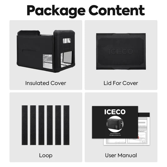 Silver VL45ProS insulated protective cover for ICECO, designed for durable outdoor use, by Inca Overland Outfitters.