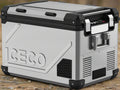 Inca Overland Outfitters APL55 Dual Zone 12V fridge in silver, 55-liter capacity with dual zones for versatile cooling.