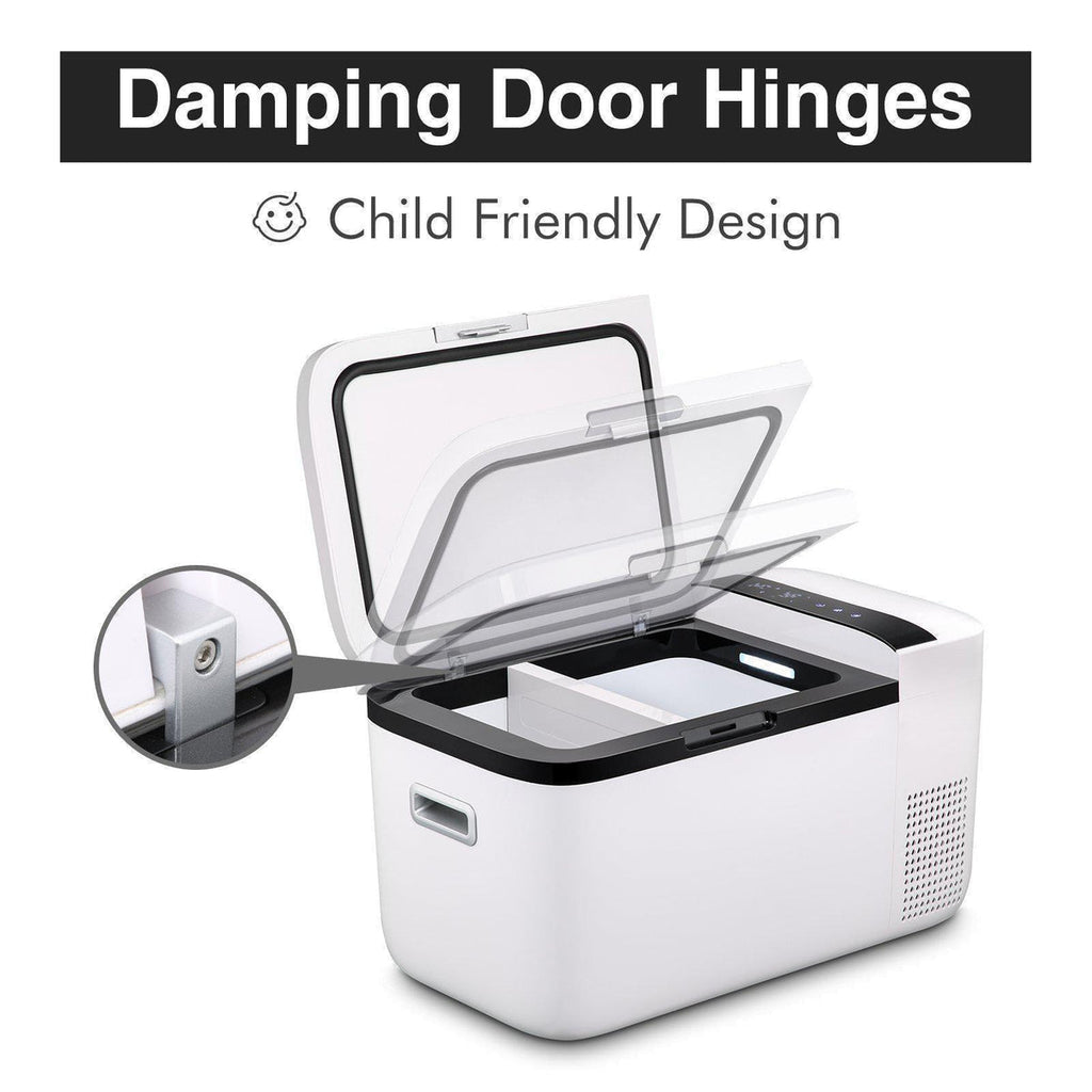 Inca Overland Outfitters GO20 Dual Zone 12V portable freezer in white, with dual compartments, 20-liter capacity, from ICECO's GO Series