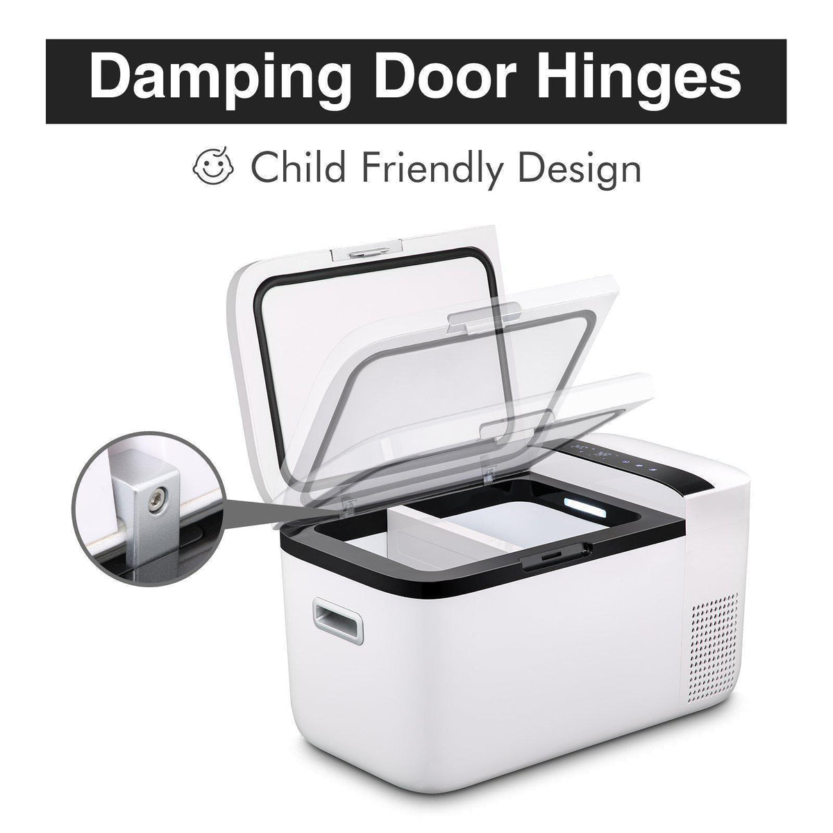 Inca Overland Outfitters GO20 Dual Zone 12V portable freezer in white, with dual compartments, 20-liter capacity, from ICECO's GO Series