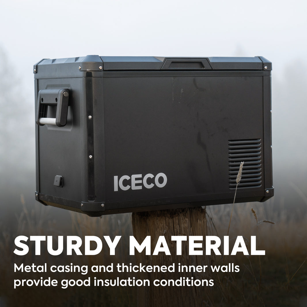 Inca Overland Outfitters VL45ProS portable fridge freezer from ICECO, black, 45-liter capacity, single zone, compact travel appliance