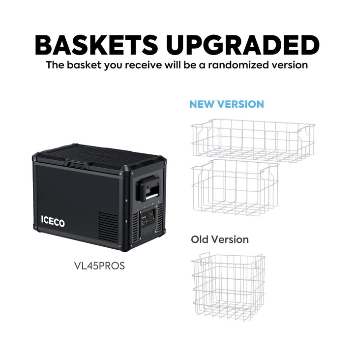 Black VL45ProS single-zone portable fridge freezer from ICECO’s VL Pro Series, 45-liter capacity, compact and durable for travel.