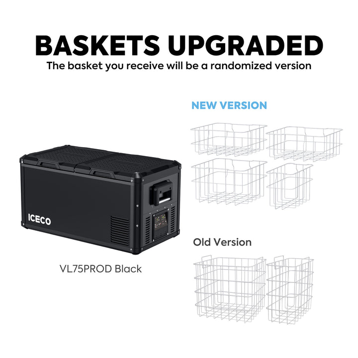 Inca Overland VL75ProD 12V Heavy Duty Fridge Freezer from ICECO, black, 75L capacity, part of VL Pro Series, designed for outdoor use