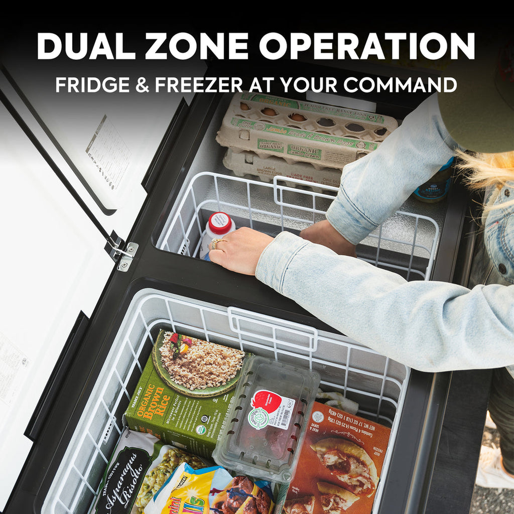 Inca Overland Outfitters VL90ProD dual zone 12V RV fridge cooler, black 90L capacity from ICECO’s VL Pro Series.