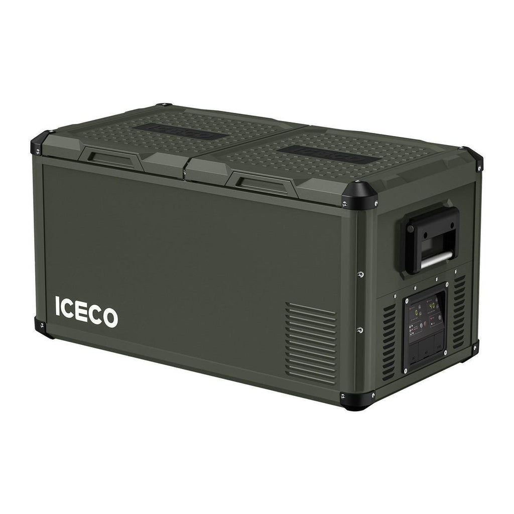 VL75ProD Olive 12V heavy-duty fridge freezer from ICECO's VL Pro Series, 75L capacity, ideal for outdoor and camping use.