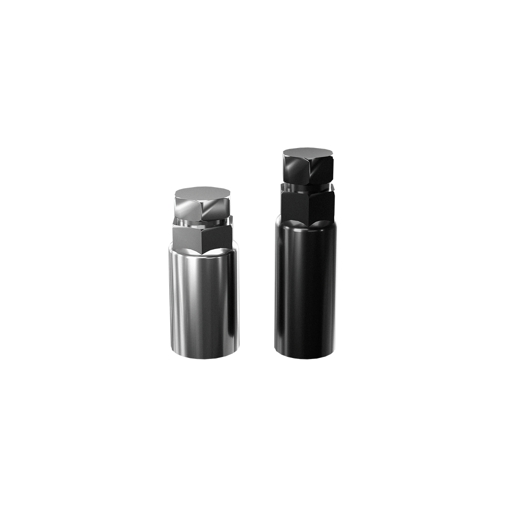 Set of matte black steel lug nuts with four locking lug nuts and keys, designed for vehicle wheel accessories by SSW Offroad®.