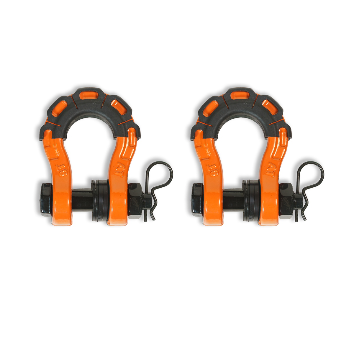 MOJAB OFFROAD 3/4-inch forged steel D-shackle set with 8-ton capacity, black finish, and lifetime warranty.