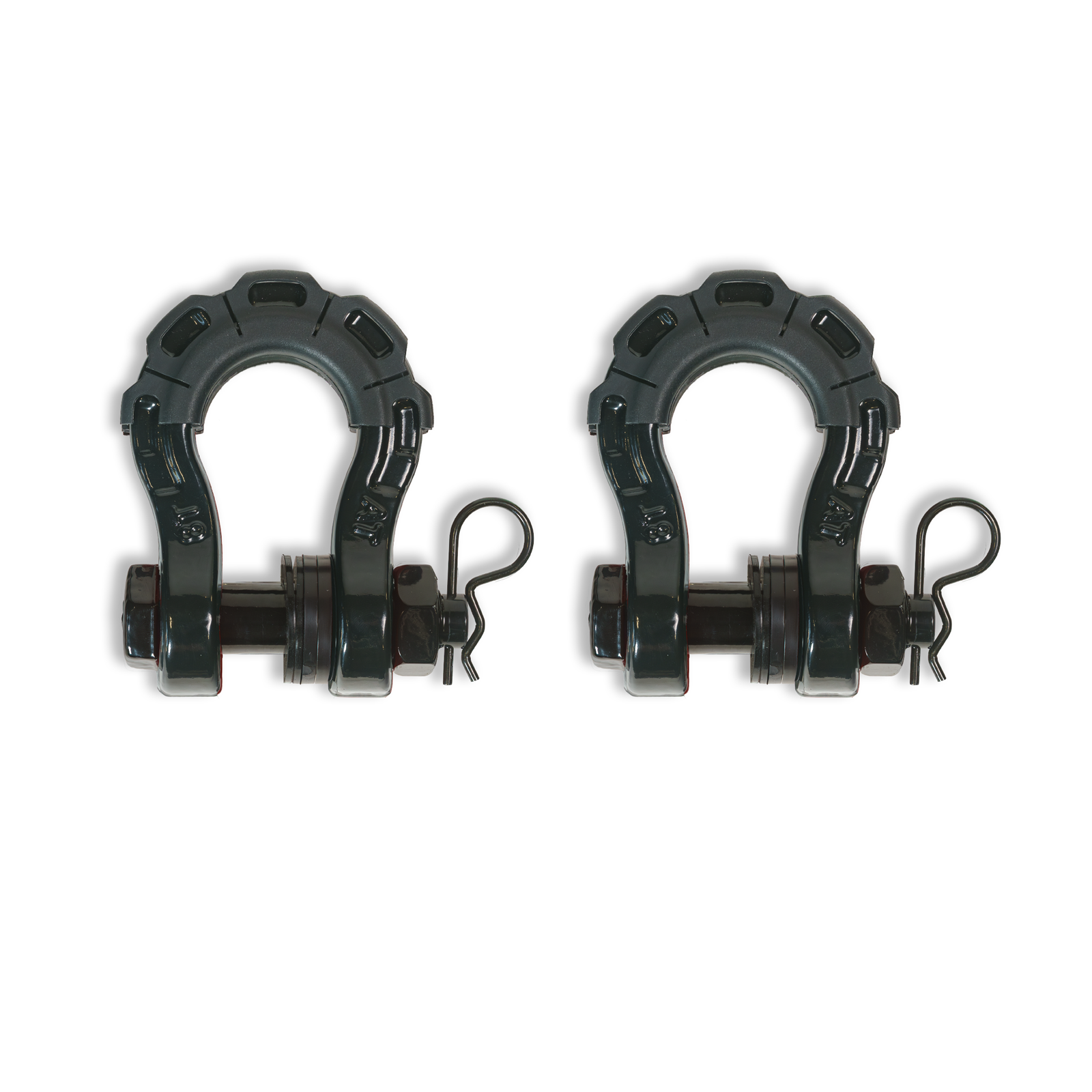 Black 3/4-inch forged steel D-shackle set by MOJAB OFFROAD, heavy-duty shackles for off-road recovery with lifetime warranty