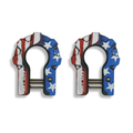 American flag aluminum shackle set by MOJAB OFFROAD, 3/4 inch extreme duty shackles, durable and lightweight for off-road use.