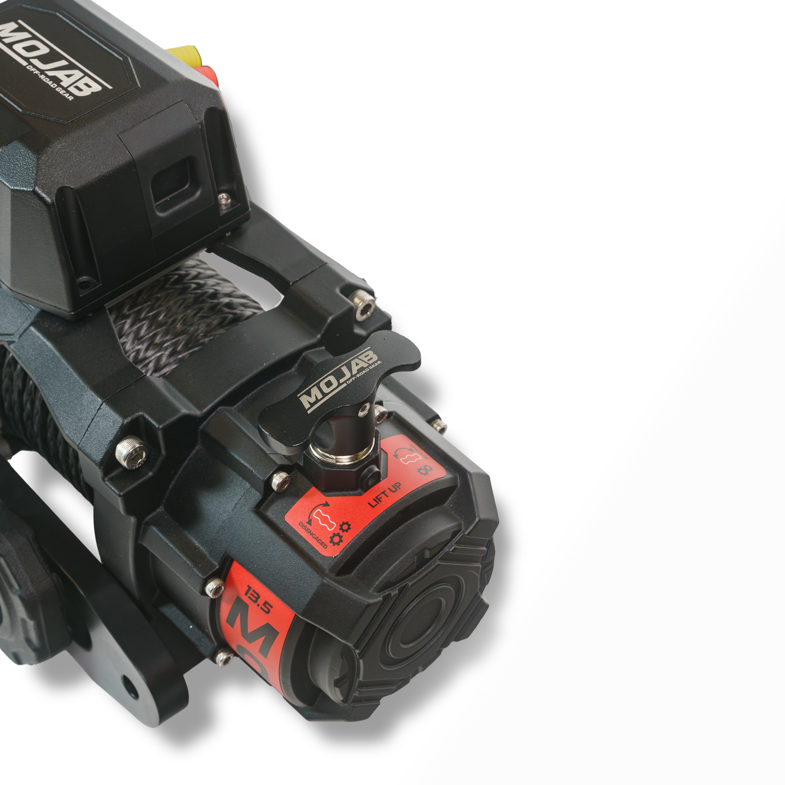 MOJAB OFFROAD MO13.5 Series Electric Winch with durable metal construction and remote control for off-road recovery.