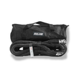 Black 7/8" x 30' MOJAB OFFROAD kinetic rope with storage bag for vehicle recovery and towing, lifetime warranty included.