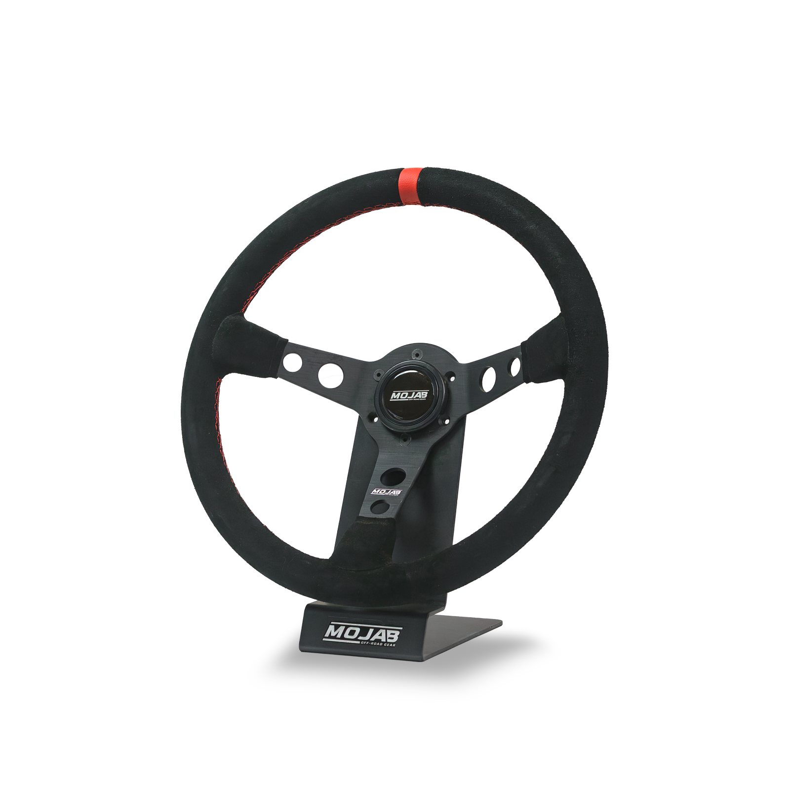 Deep dish 13.5-inch MOJAB OFFROAD steering wheel in leather or suede, featuring a stylish, ergonomic design for off-road vehicles.