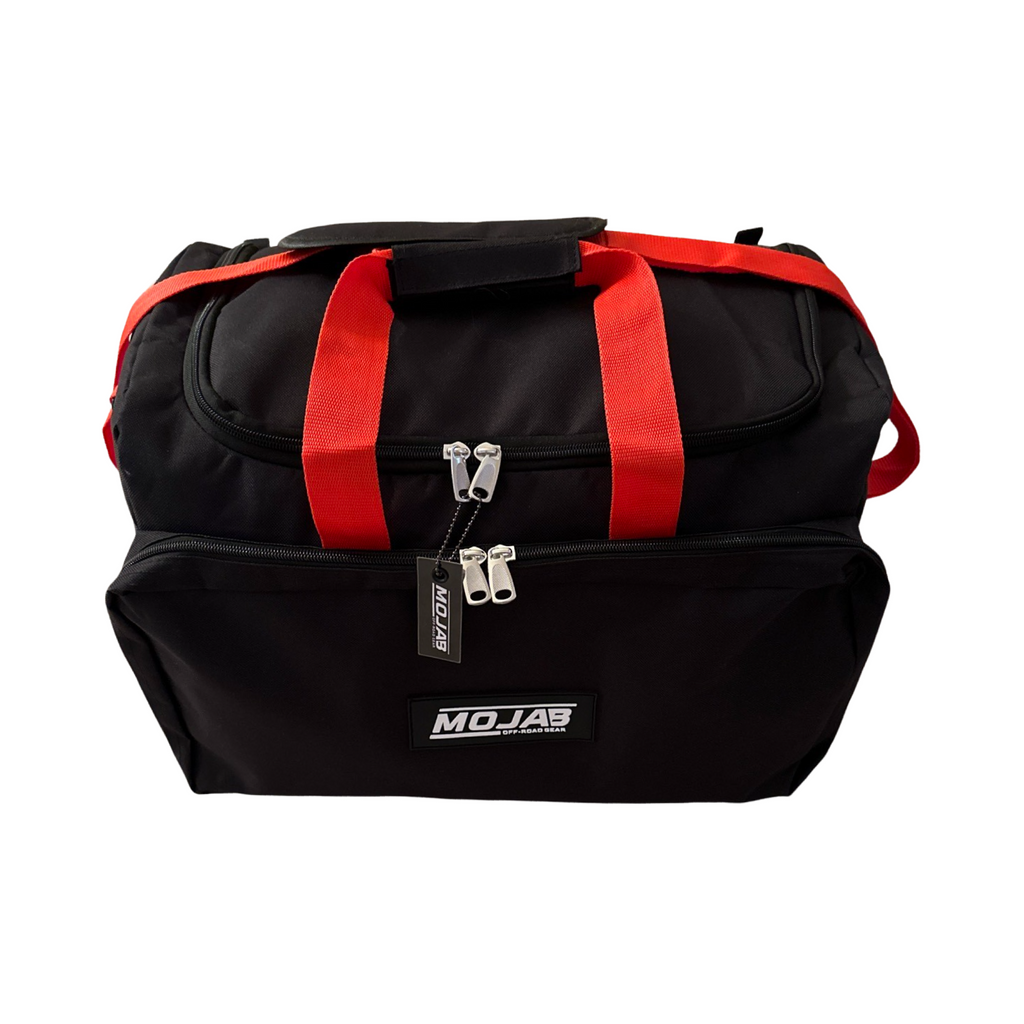 MOJAB OFFROAD Extreme Recovery Kit with 14 items, 9 storage bags, 4 Velcro tapes, designed for off-road vehicle recovery.