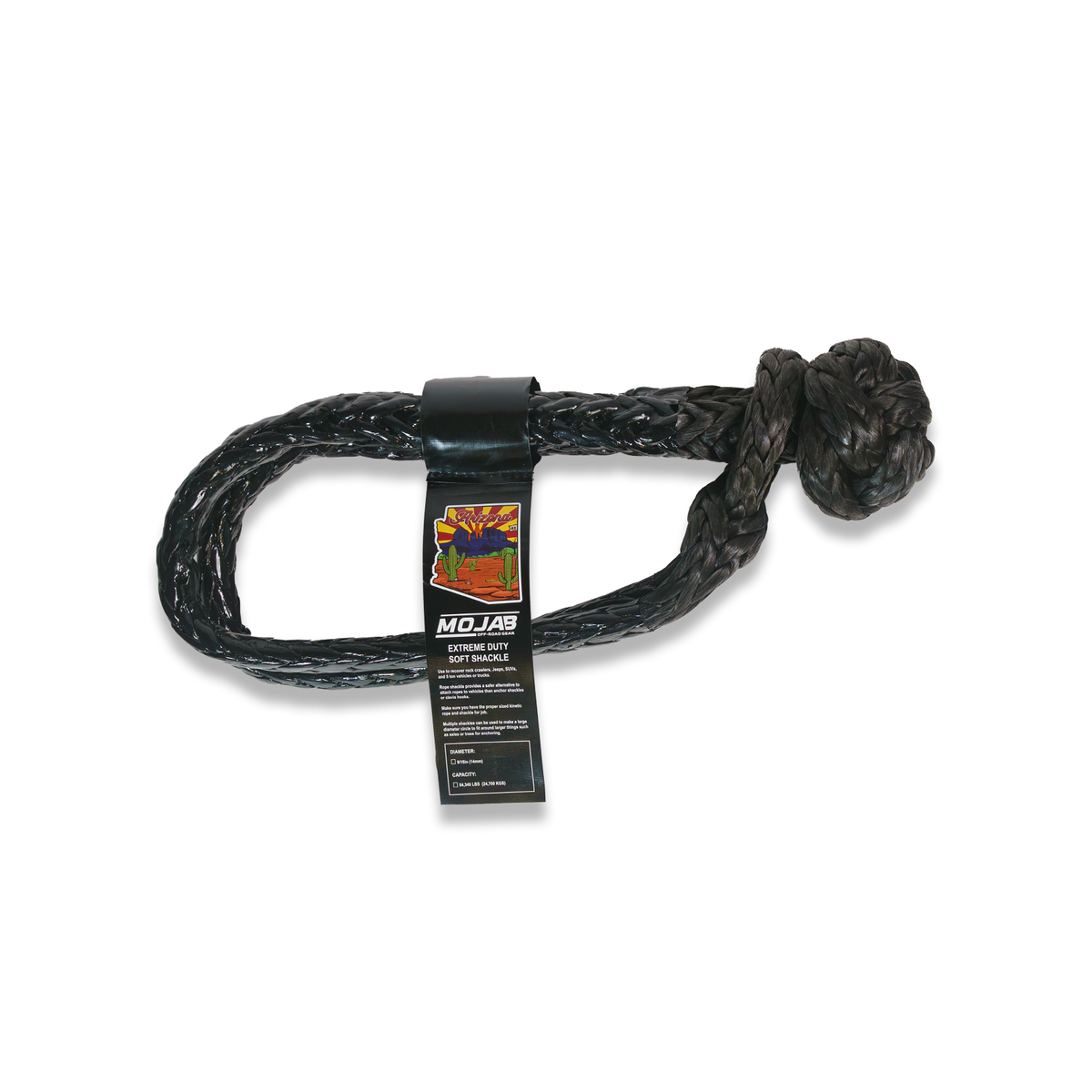 Red MOJAB OFFROAD extreme duty soft shackle in 9/16 inch by 31.5 inches with durable construction and lifetime warranty.