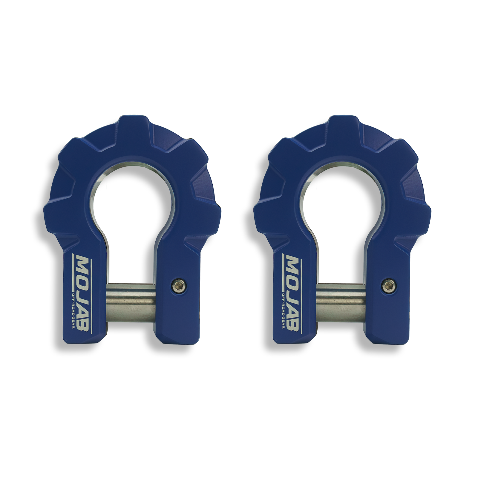 Red 3/4-inch extreme duty aluminum D-shackle set by MOJAB OFFROAD, ceramic coated for durability, 9-ton capacity, lifetime warranty