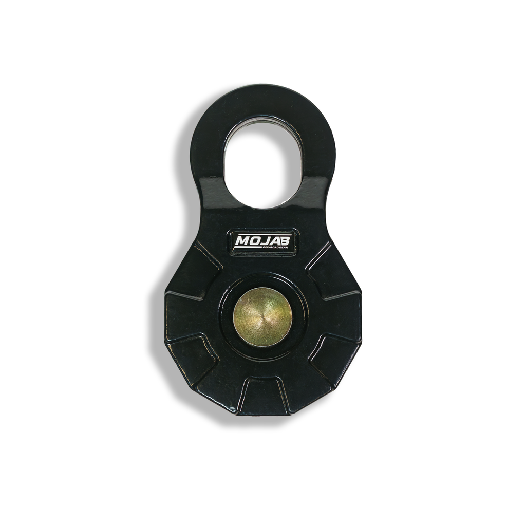Black MOJAB OFFROAD Snatch Pulley Block for off-road recovery and winching applications.