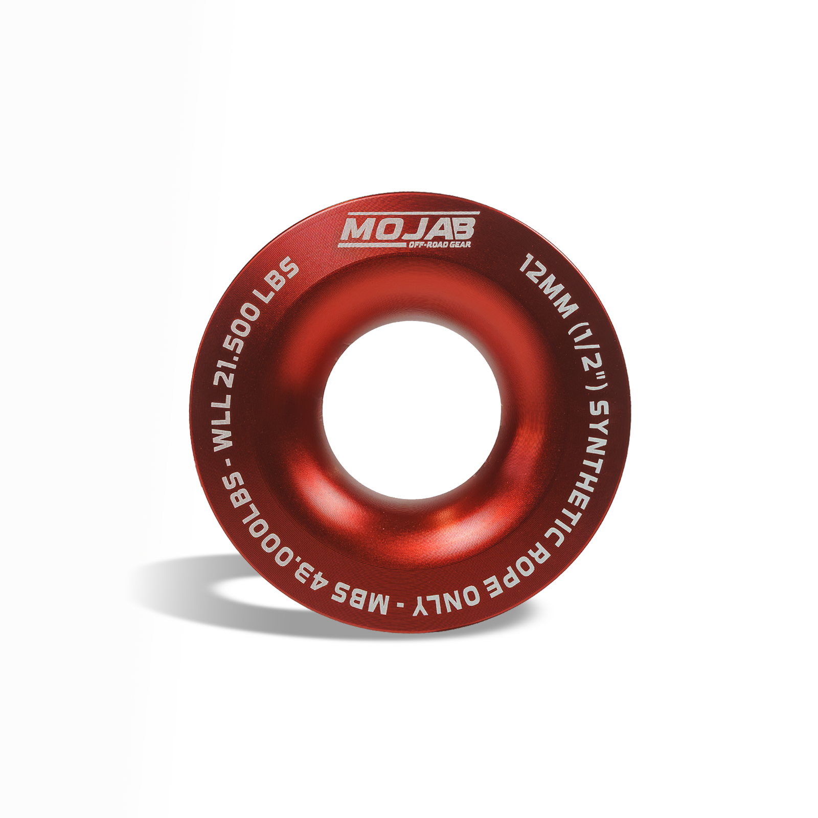 MOJAB OFFROAD Snatch Ring with American flag design, 3.8-inch diameter, durable steel construction, lifetime warranty.