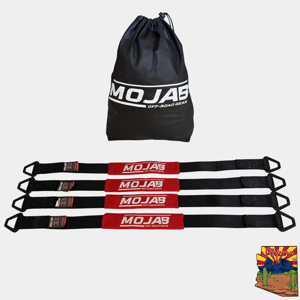 MOJAB OFFROAD 2x39-inch axle tie-downs with rings, pack of 4, durable straps for securing off-road vehicles
