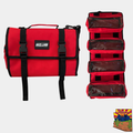 Red MOJAB OFFROAD medium canvas trail bag with removable pouches for tool organization and storage.