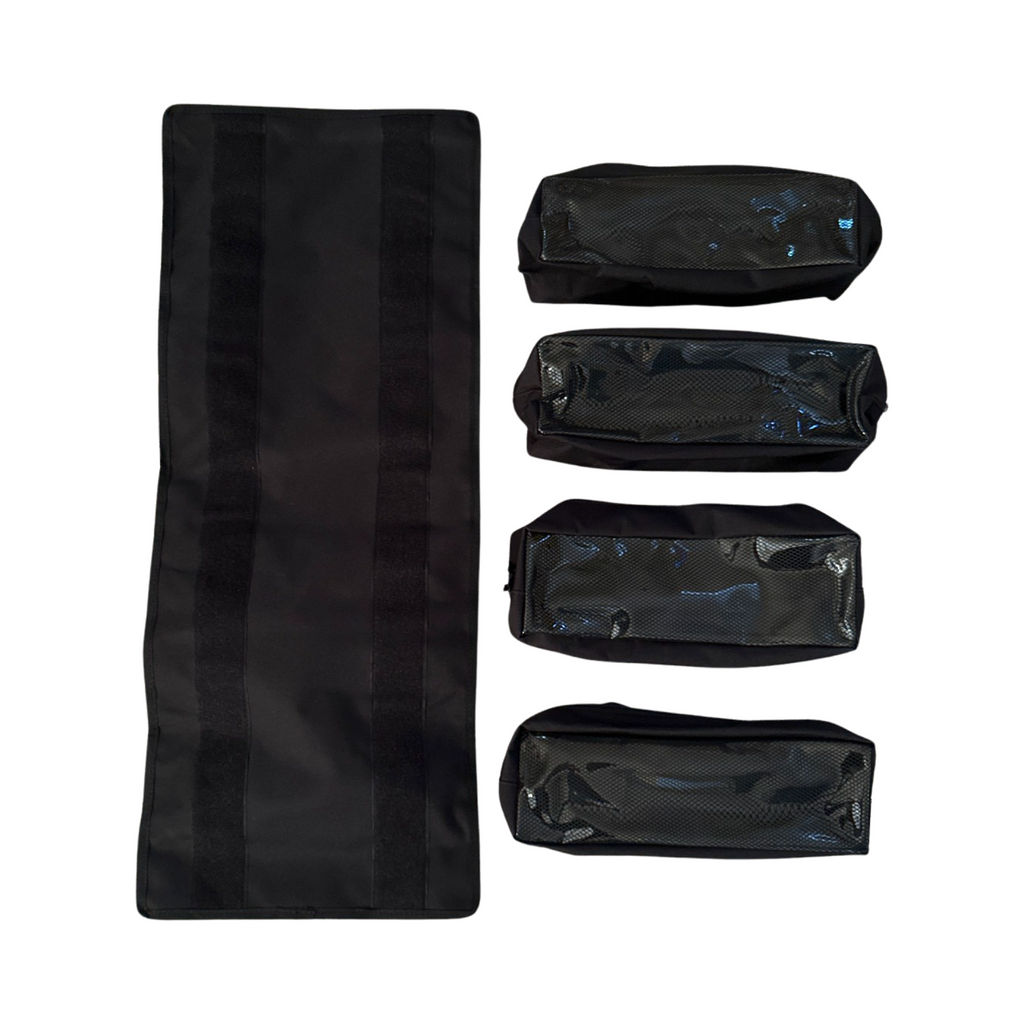 Red MOJAB OFFROAD medium canvas trail bag with removable pouches for organizing tools and gear.
