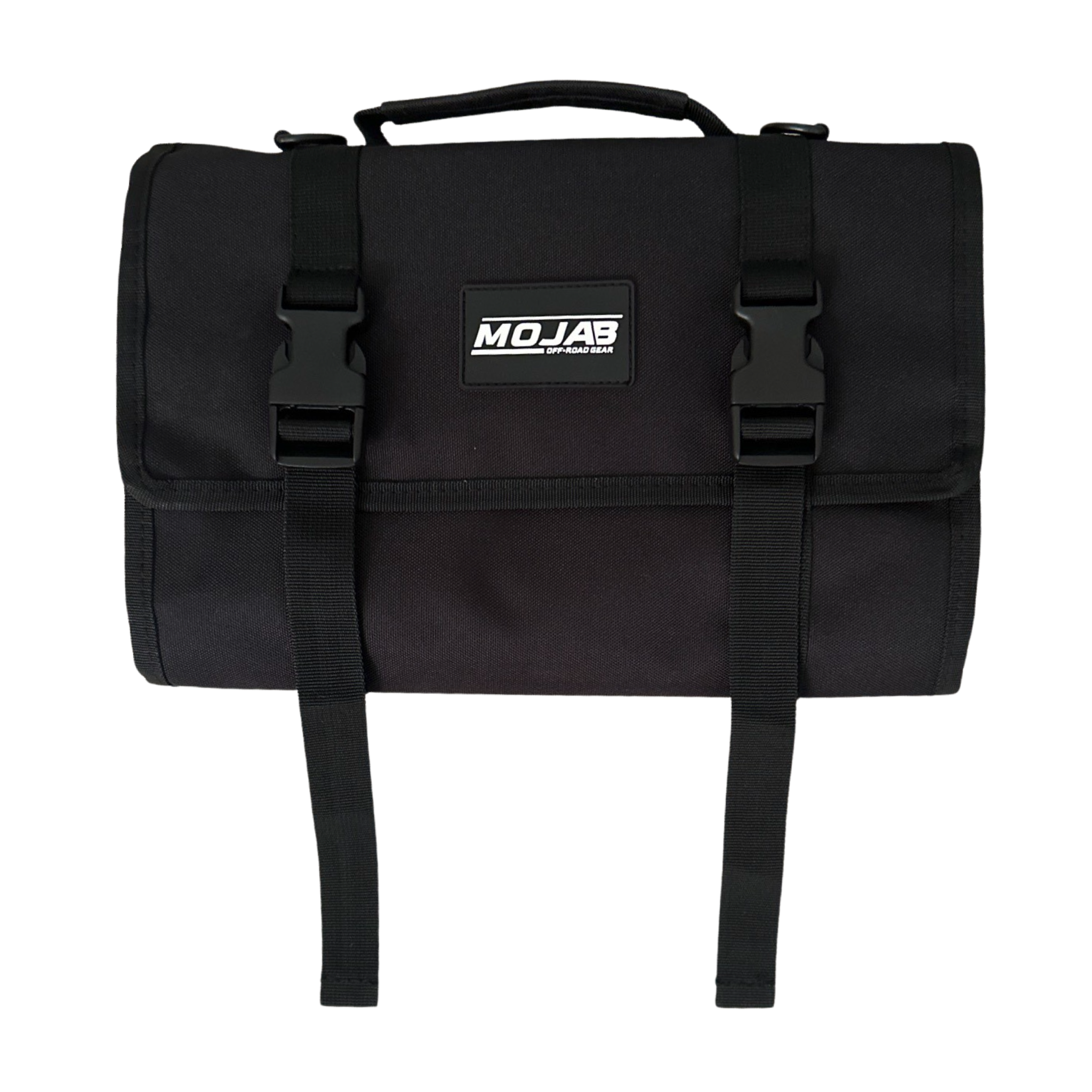 Red MOJAB OFFROAD medium canvas trail bag with removable pouches, designed for tool organization and outdoor adventures.