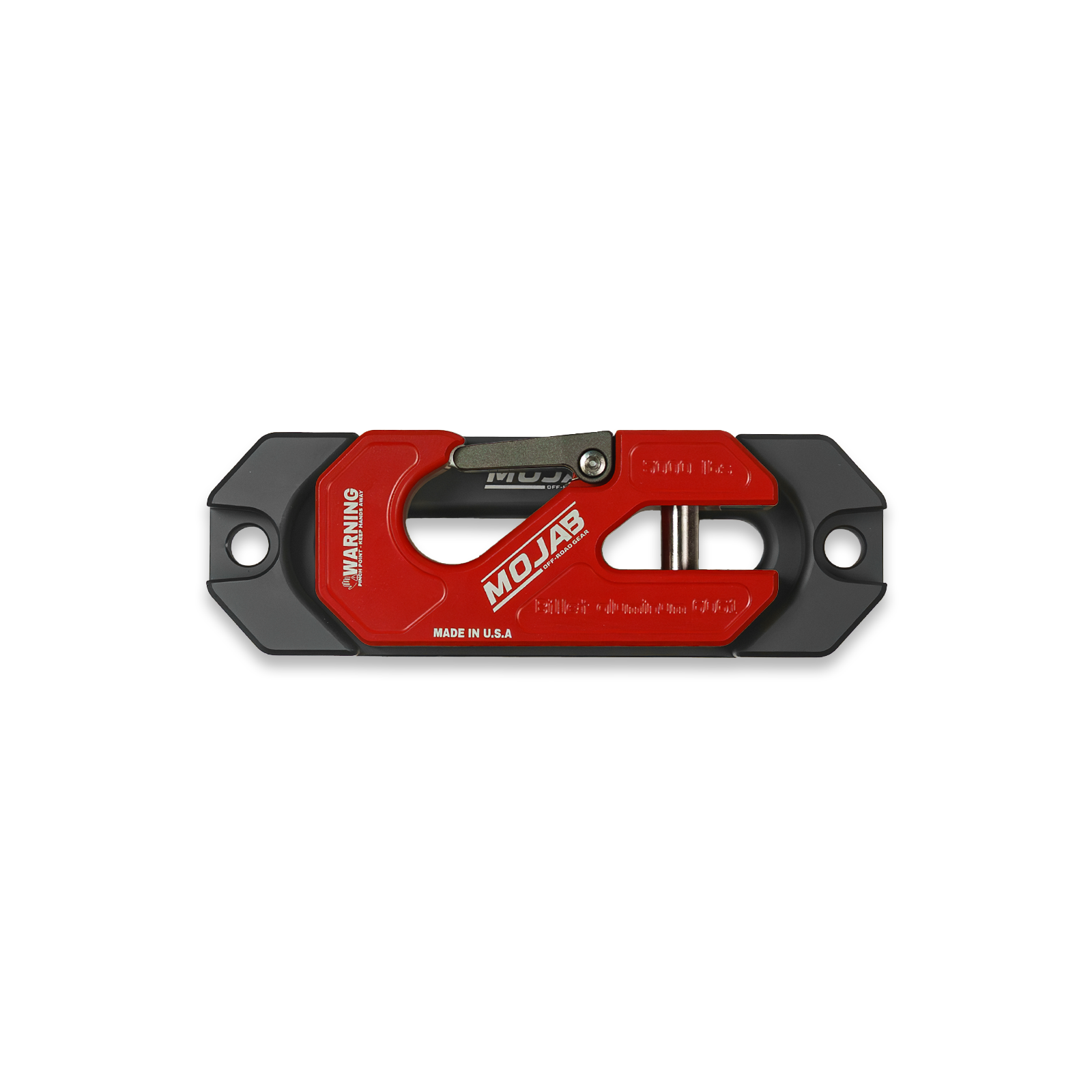 Red MOJAB OFFROAD Side By Side UTV Aluminum Recessed Winch Shackle with Fairlead Kit, durable and designed for off-road winching.