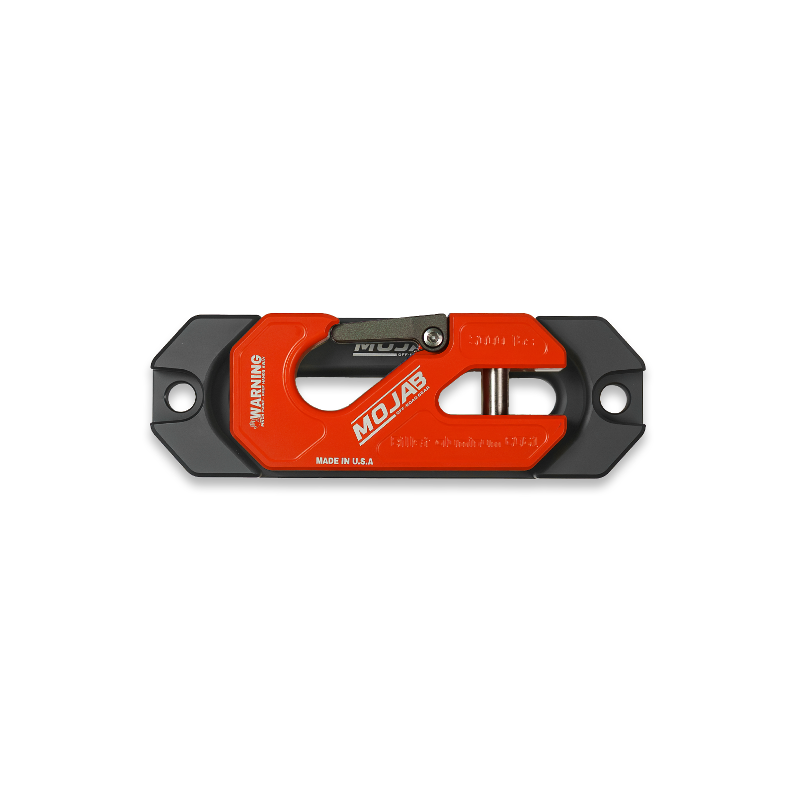 Red MOJAB OFFROAD side-by-side UTV aluminum recessed winch shackle with fairlead kit, durable and designed for off-road recovery.