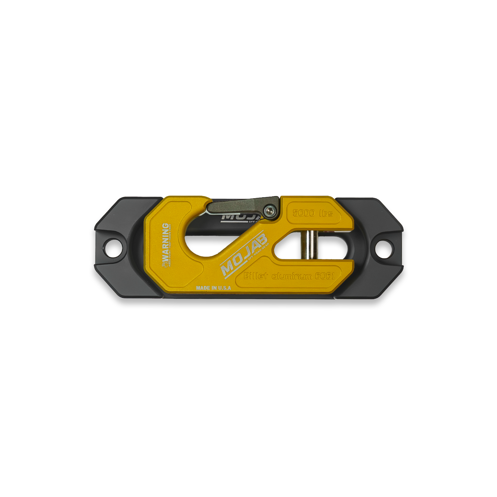 Red MOJAB OFFROAD side-by-side UTV aluminum recessed winch shackle with fairlead kit, durable and designed for off-road recovery.