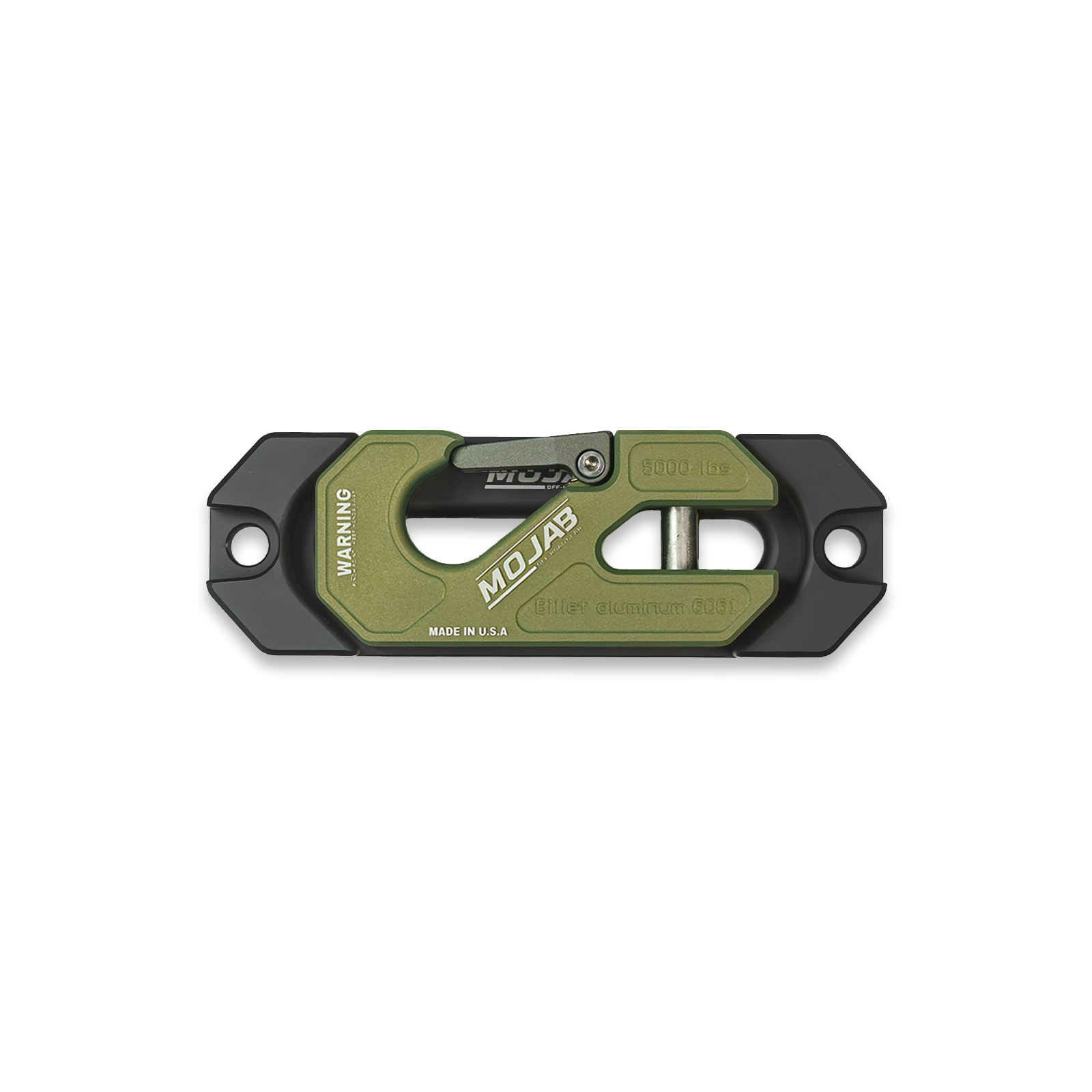 Red MOJAB OFFROAD side-by-side UTV aluminum recessed winch shackle with fairlead kit, durable and designed for off-road recovery.