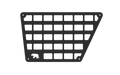 3rd Gen Tacoma door Molle panel set by New Holland Overland, showing durable black aluminum panels with mounting points for gear.