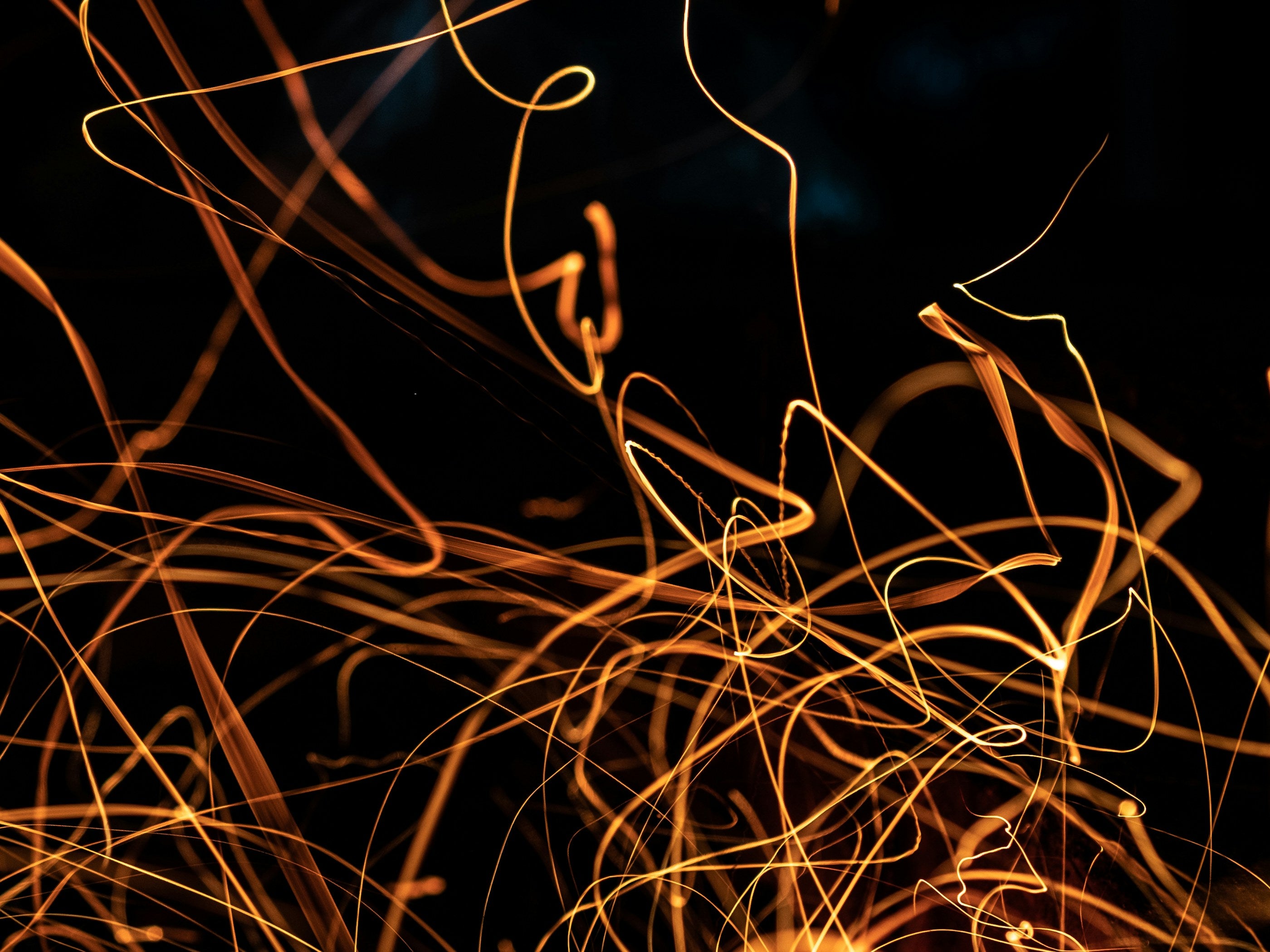 Welding sparks in a dark workshop