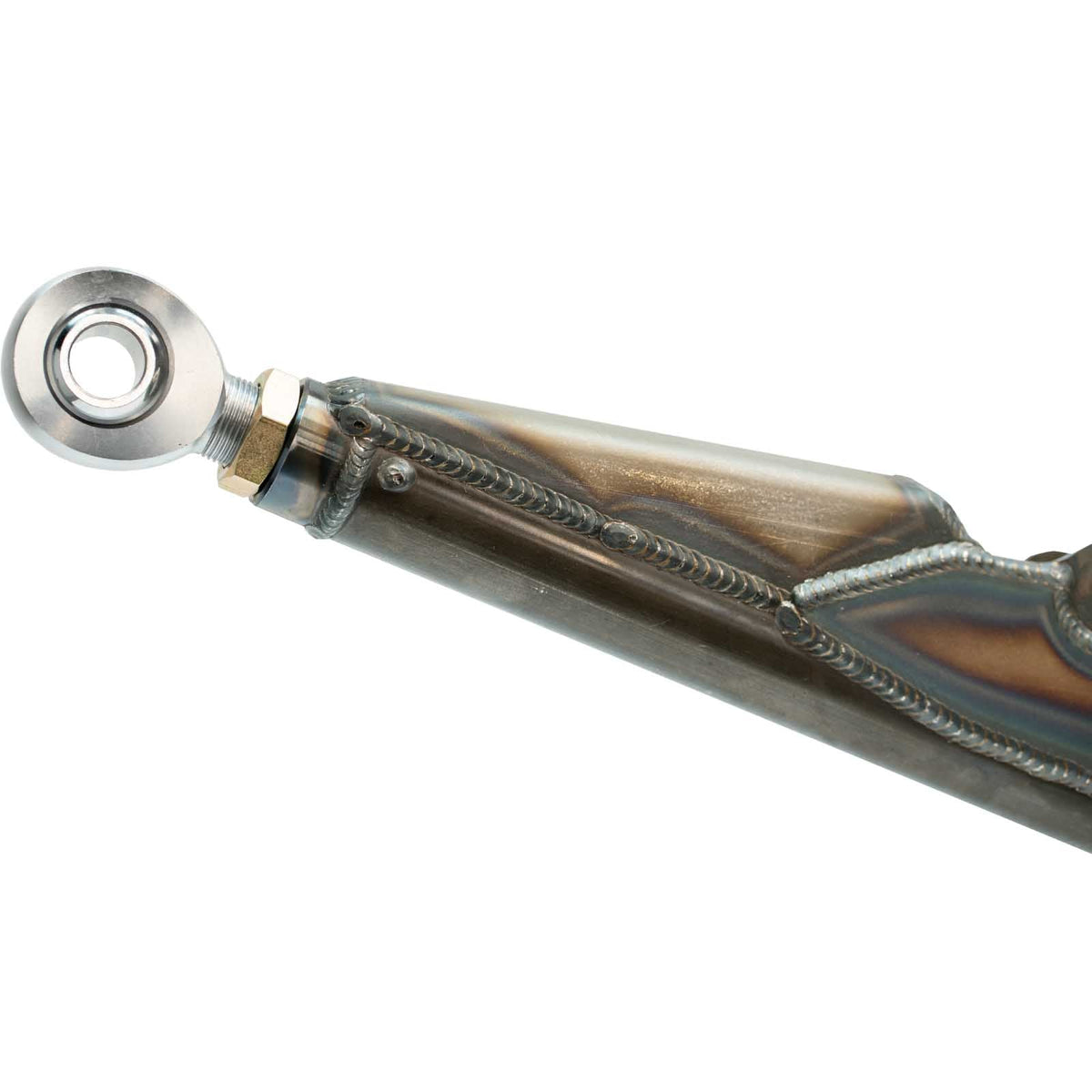 Pair of Riley Mountain Motorsports URC trailing arms, automotive suspension components with metal finish and mounting points.