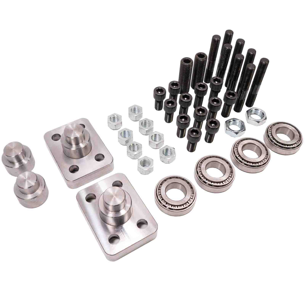 Riley Mountain Motorsports FJ80 Hellfire Knuckles for axles and axle parts, shown on a vehicle axle assembly.