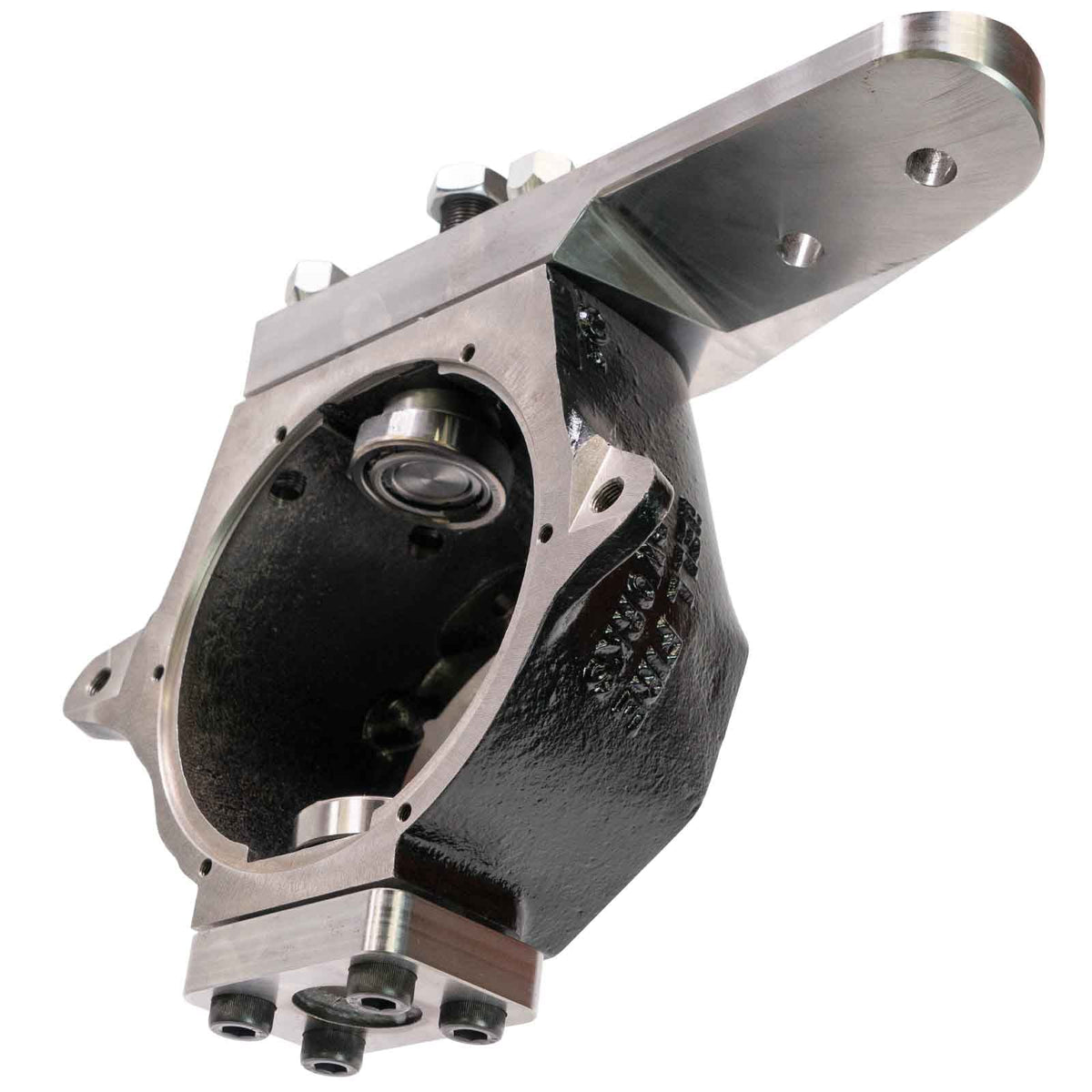 Riley Mountain Motorsports FJ80 Hellfire Knuckles axle part for off-road vehicles, shown in close-up detail.