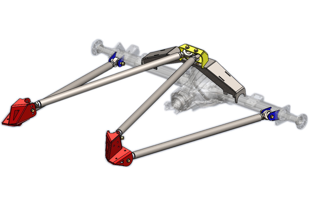 Riley Mountain Motorsports combo 4 link kit with upper and lower triangulated links for off-road vehicle suspension.