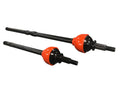 Skinny Pedal Racing Ultimate Dana 30 CV Axle Set for Jeep Wrangler JL, 1-piece, with detailed metal components and boot protection.