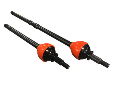 Skinny Pedal Racing Ultimate Dana 44 CV Axle Set for Jeep Gladiator and JL Overland models, showing the durable axle components.