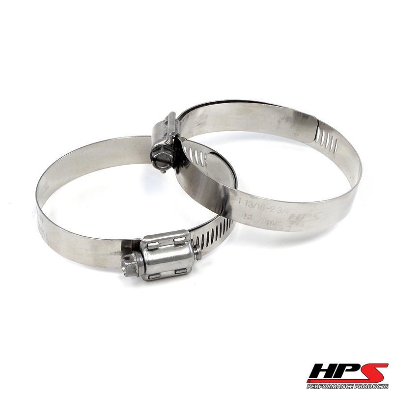 HPS Performance Products HPS Stainless Steel Worm Gear Liner Hose Clamp SAE 56 2pc Pack 3-1/16" - 4" (78mm-102mm)