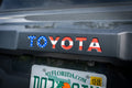 Red, white, and blue Toyota Freedom Series rear hatch emblem inlays for 2025+ 4Runner, made by StickerFab.