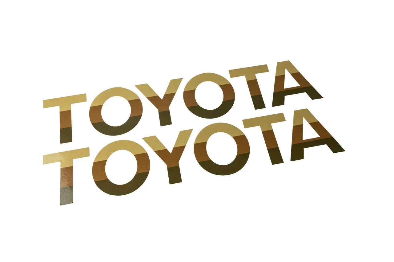 White Toyota front grille emblem overlays for 2024+ Land Cruiser by StickerFab, designed for a sleek, custom look.