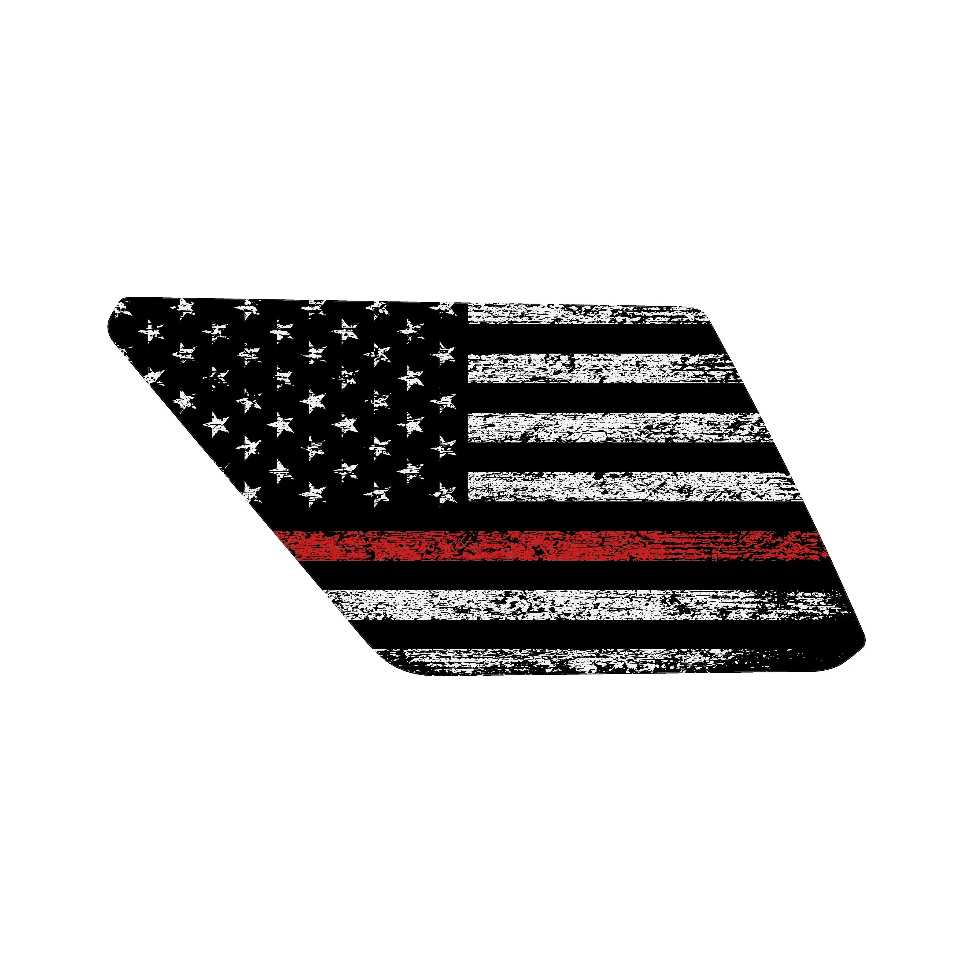 Perforated American flag rear window overlay vinyl for 2025+ Toyota 4Runner, exterior decal by StickerFab.